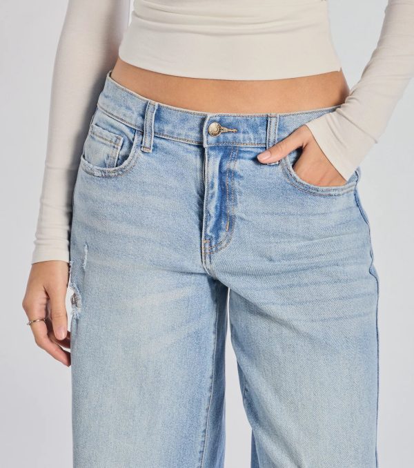 Chill Vibes Only Baggy Destructed Denim Jeans - Image 4