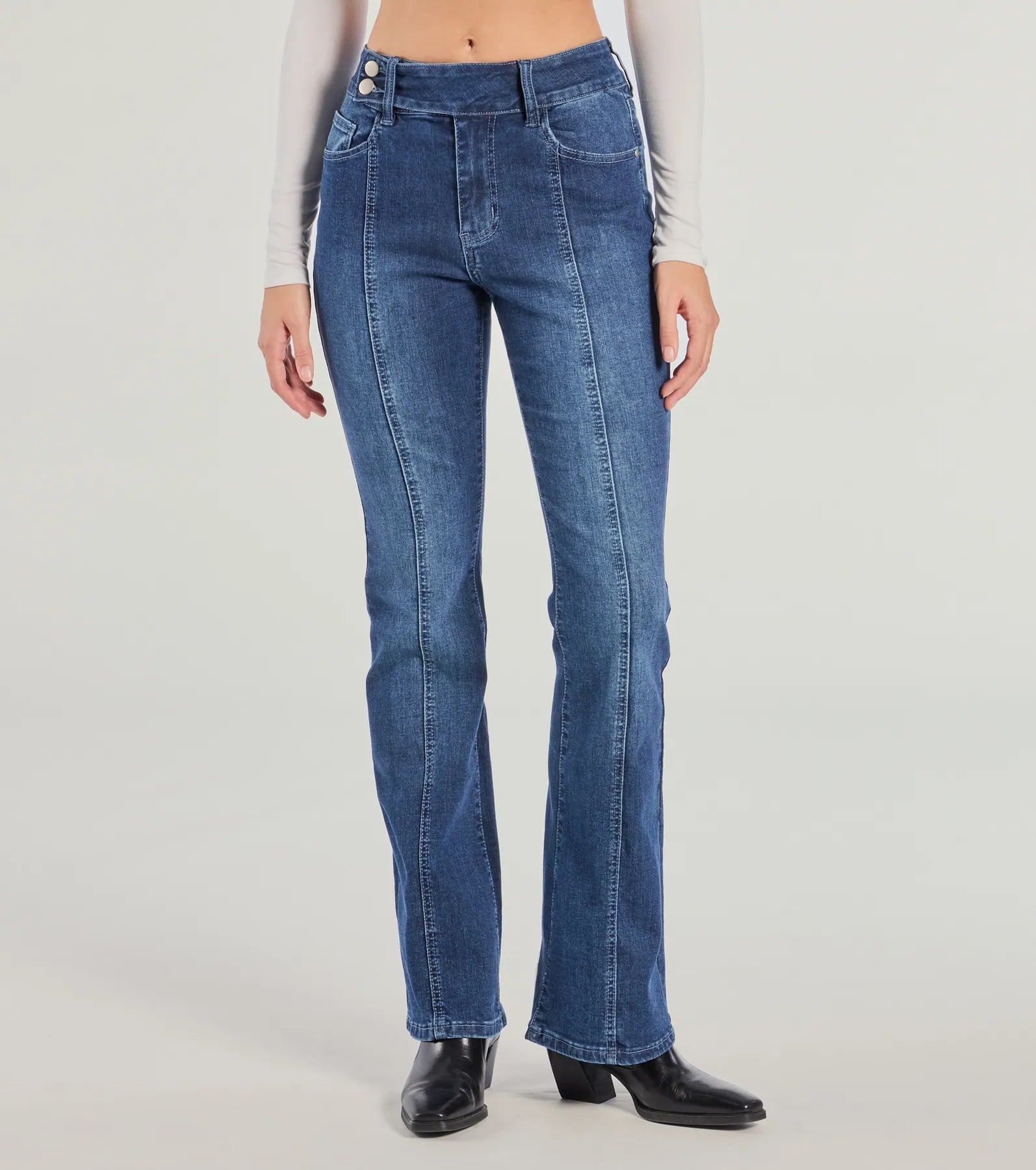 Good Vibes Mid-Rise Flared Denim Jeans - Image 4