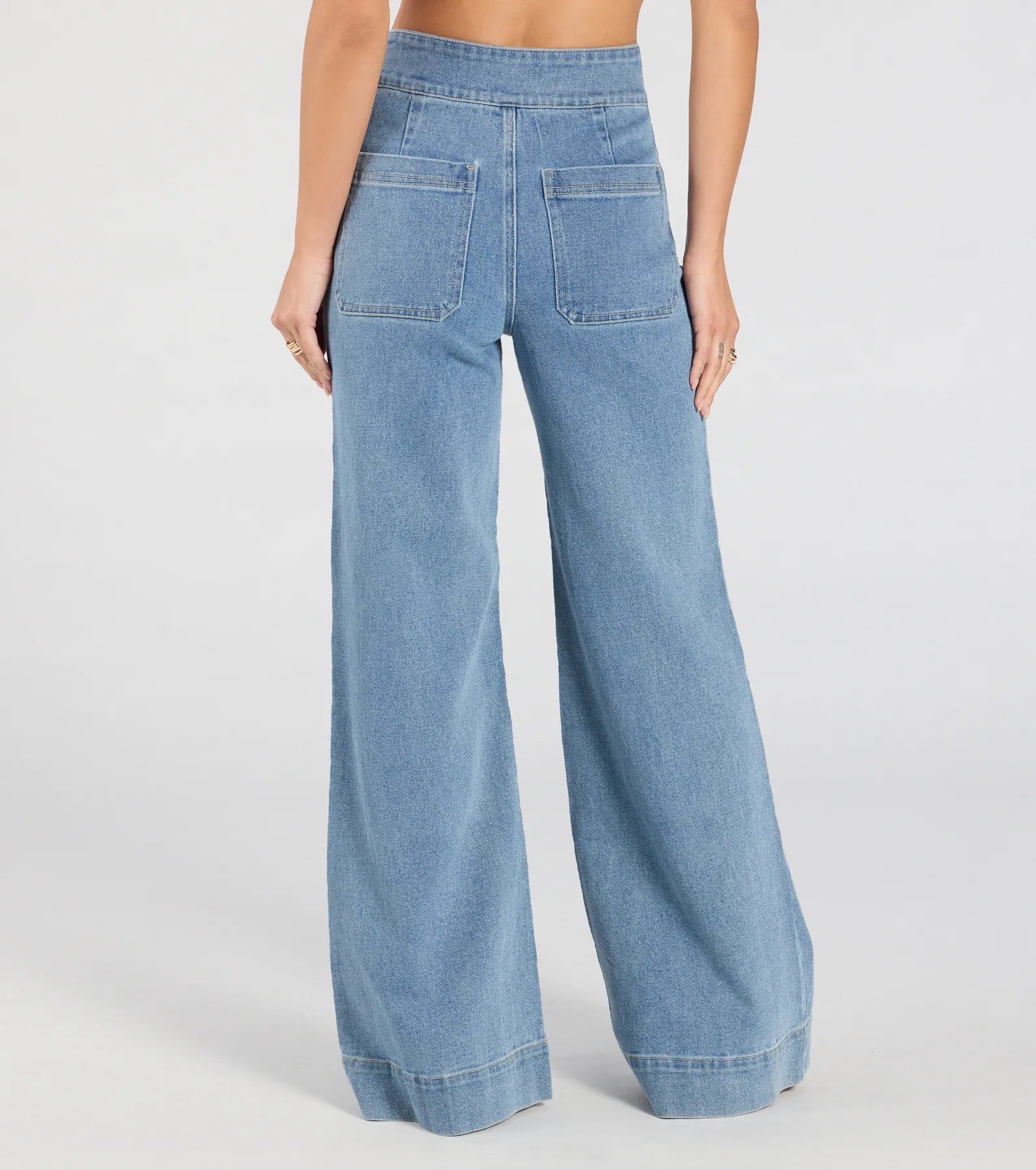 Extra Trendy High Rise Wide Leg Trouser Denim Jeans - Image 3
