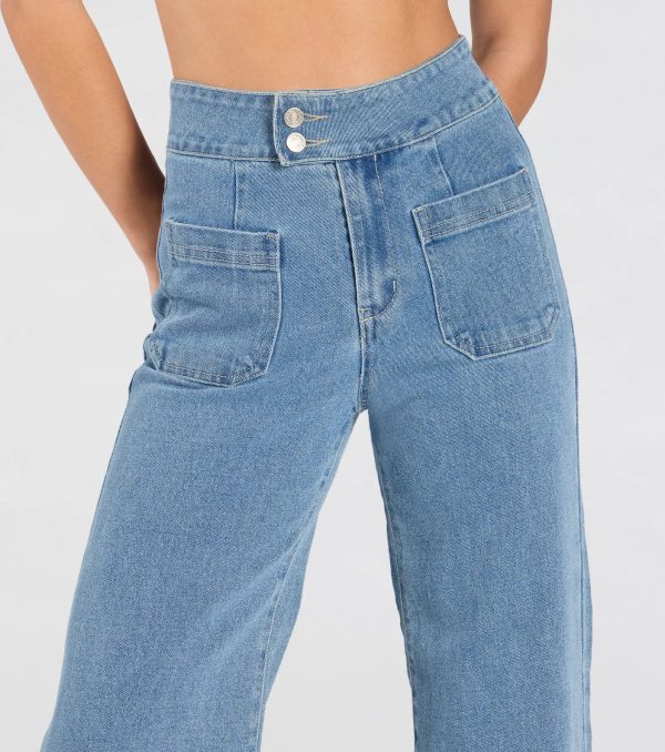 Extra Trendy High Rise Wide Leg Trouser Denim Jeans - Image 4