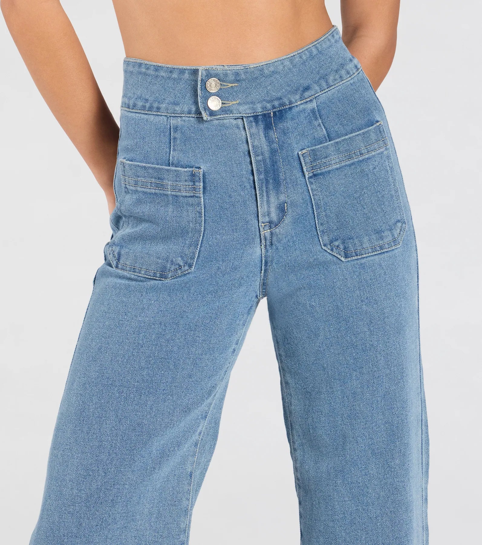 Extra Trendy High Rise Wide Leg Trouser Denim Jeans - Image 4