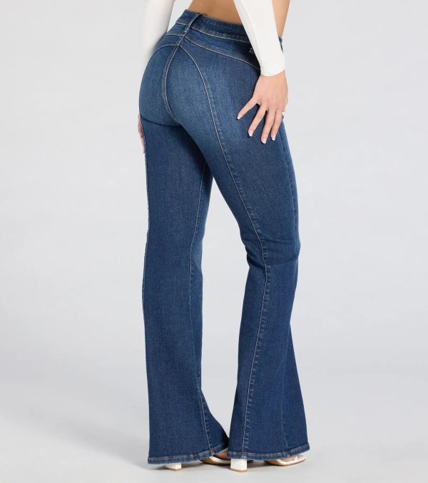 Make A Scene Mid-Rise Flare Denim Jeans - Image 2