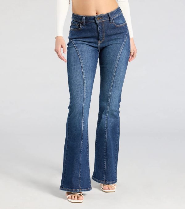 Make A Scene Mid-Rise Flare Denim Jeans - Image 4