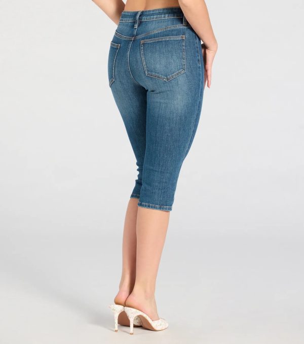 All Day Vibe Mid-Rise Denim Capri Pants - Image 2
