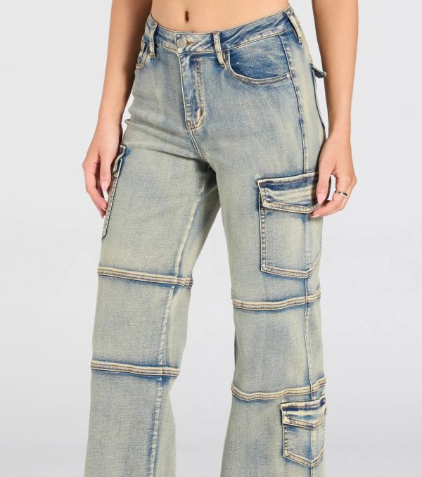 Cutie In Cargo High-Rise Denim Jeans - Image 3