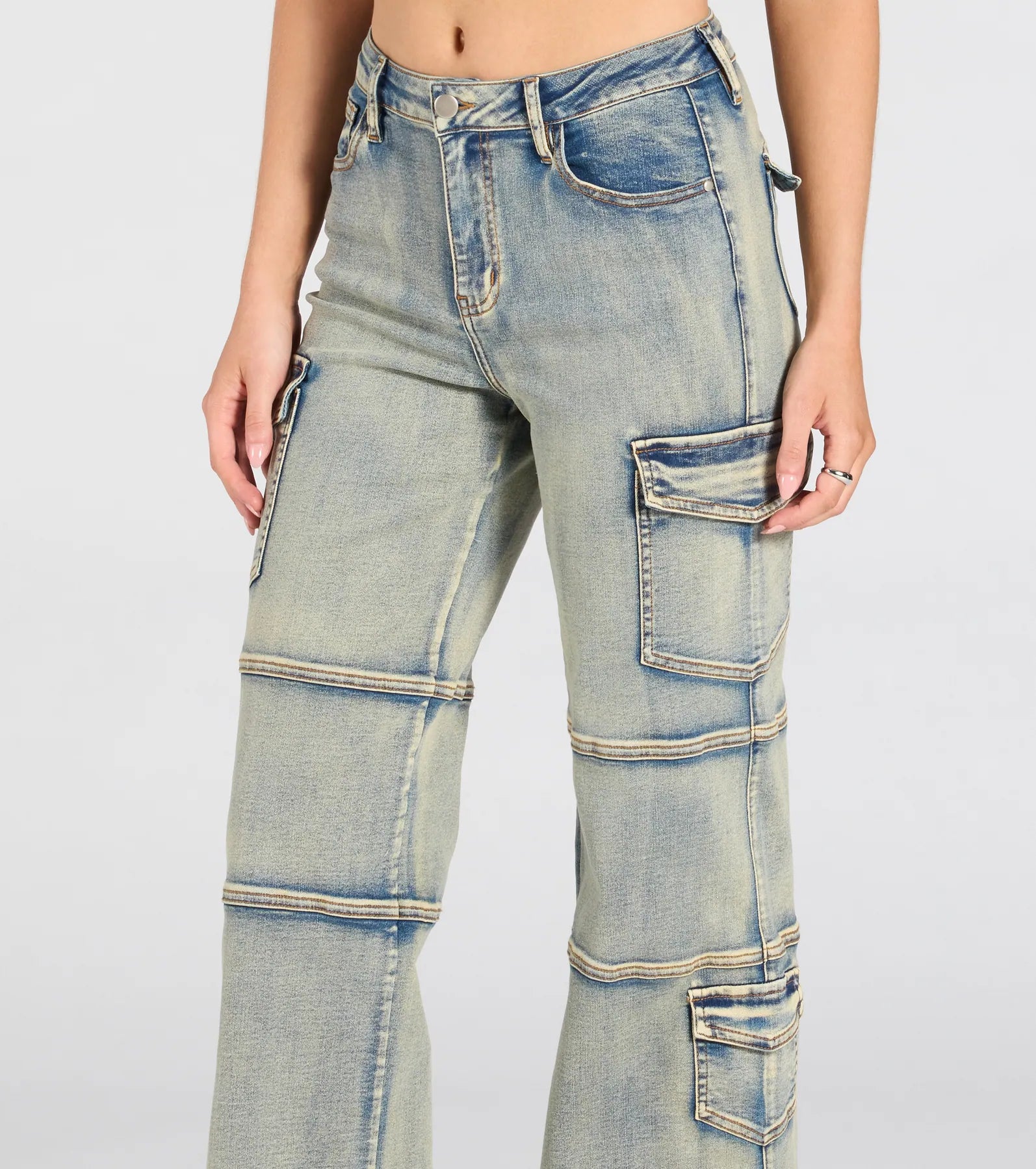 Cutie In Cargo High-Rise Denim Jeans - Image 3