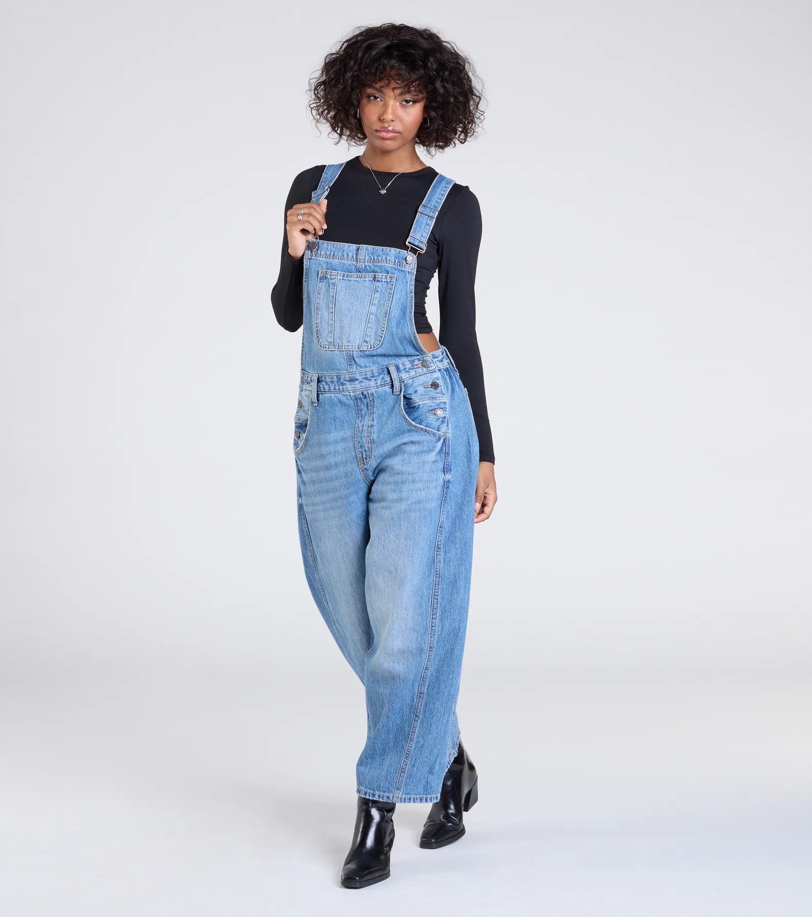 Casual Aesthetic Baggy Denim Overalls - Image 4