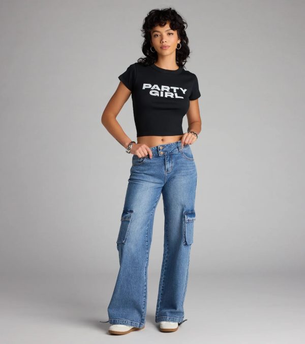 Off Duty Vibes Mid Rise Cargo Jeans - Image 5