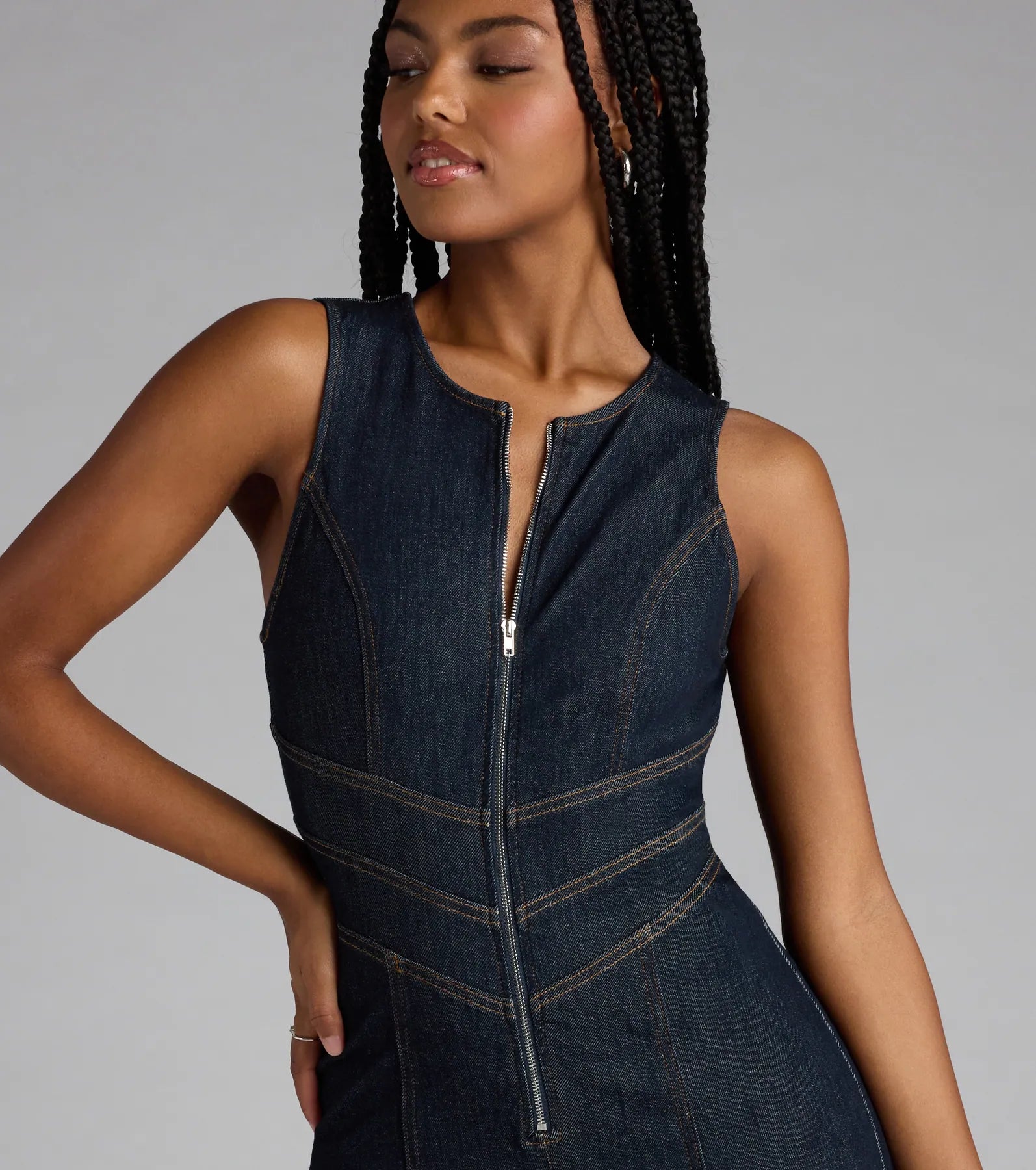 Steal Your Heart Denim Romper - Image 4