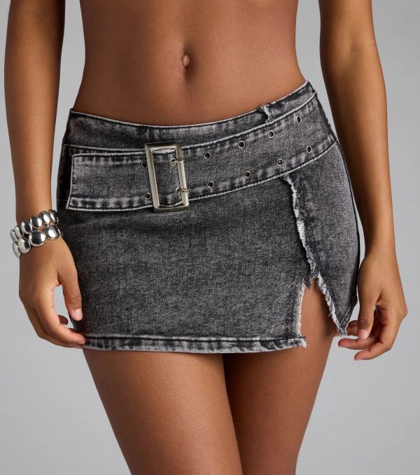 Major Attitude Denim Mini Skort - Image 3
