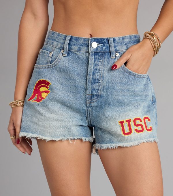 Fight On® USC® Patch Cut-Off Denim Shorts - Image 5
