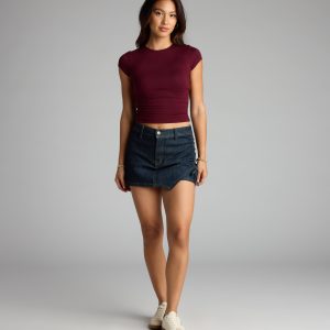 Laced Up and Thriving Denim Skort