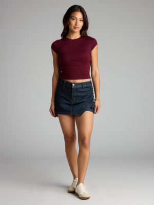 Laced Up and Thriving Denim Skort