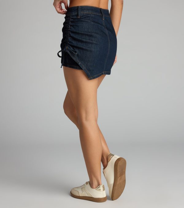 Laced Up and Thriving Denim Skort - Image 2