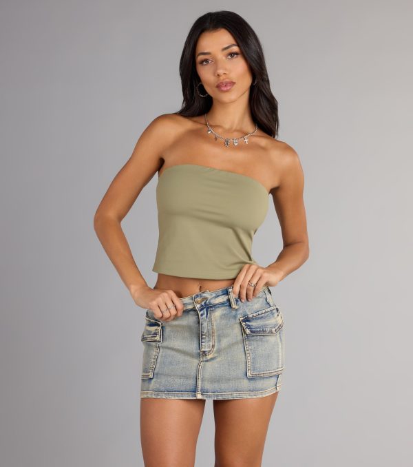 Throwback Cool Denim Cargo Mini Skirt - Image 4