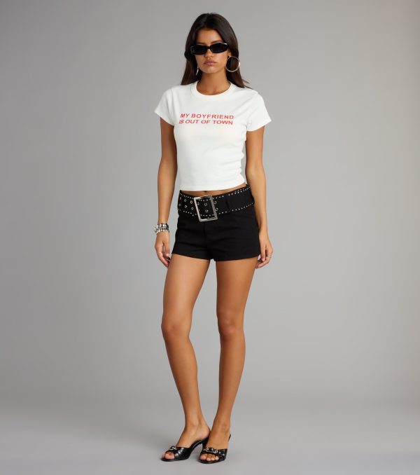 Rebel Edge Belted Denim Shorts - Image 4