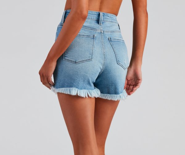 Remy High Rise Fray Denim Shorts By Windsor Denim - Image 2