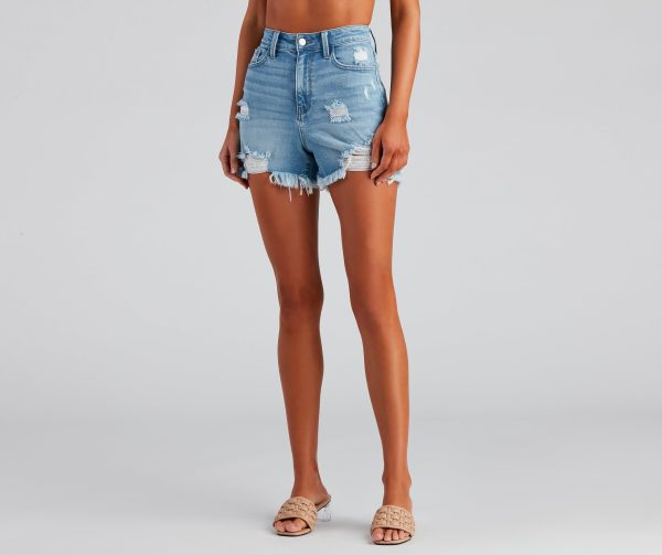 Remy High Rise Fray Denim Shorts By Windsor Denim - Image 4