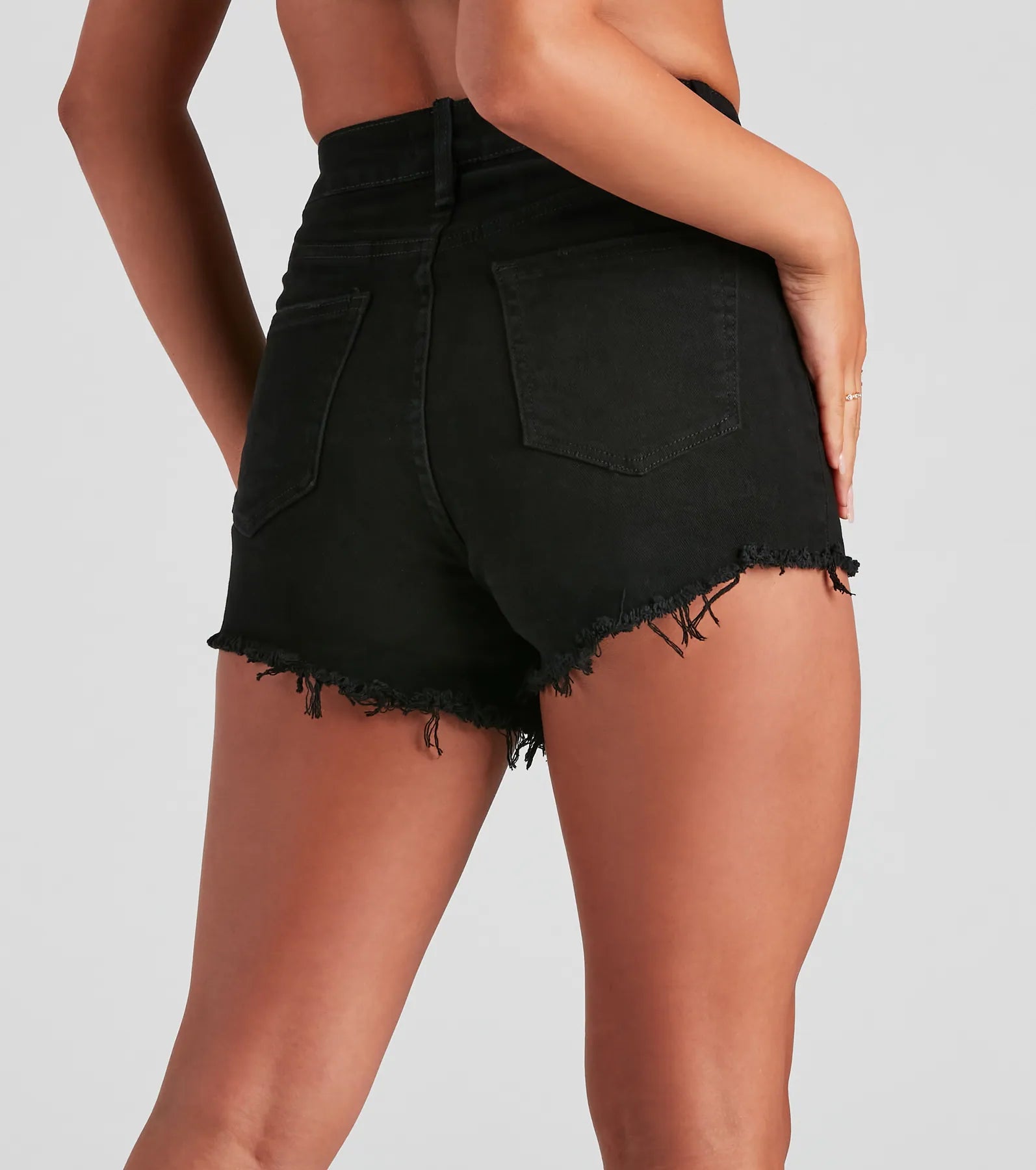 Meli Mid-Rise Distressed Shorts By Windsor Denim - Image 4