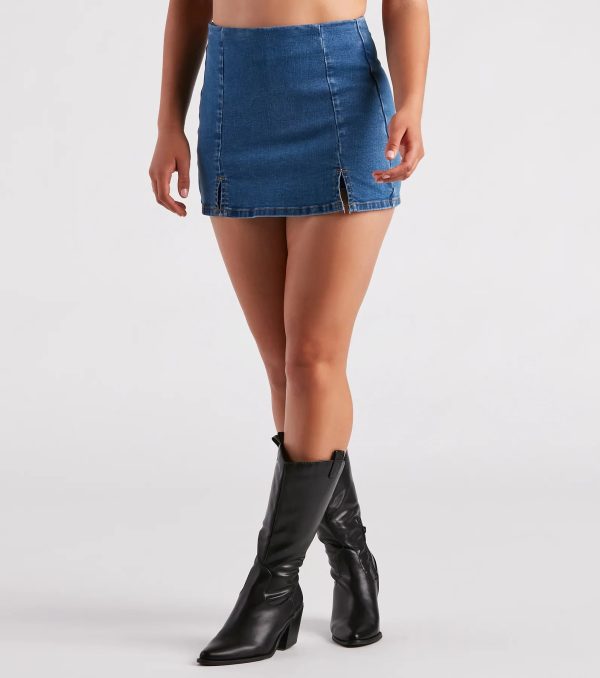 Always On Trend Denim Mini Skort - Image 4