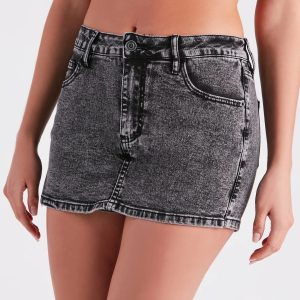 Cool Sensation Acid Wash Denim Skort