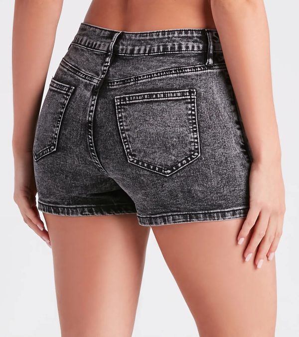 Cool Sensation Acid Wash Denim Skort - Image 3