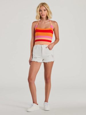 Sunny Dreams High-Rise Distressed Denim Shorts