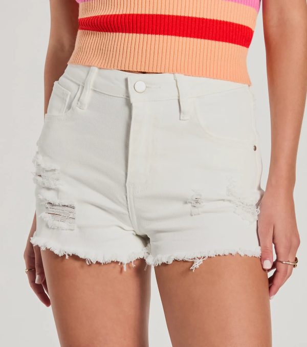 Sunny Dreams High-Rise Distressed Denim Shorts - Image 3