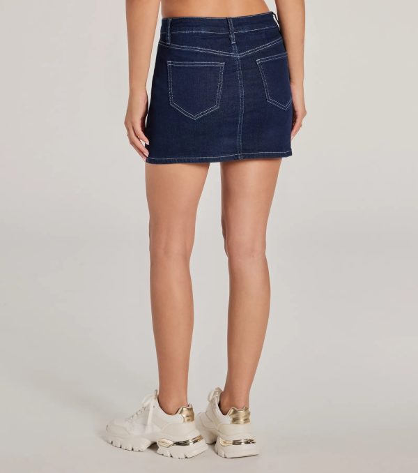 Admirable Aesthetic Mid-Rise Denim Skort - Image 3