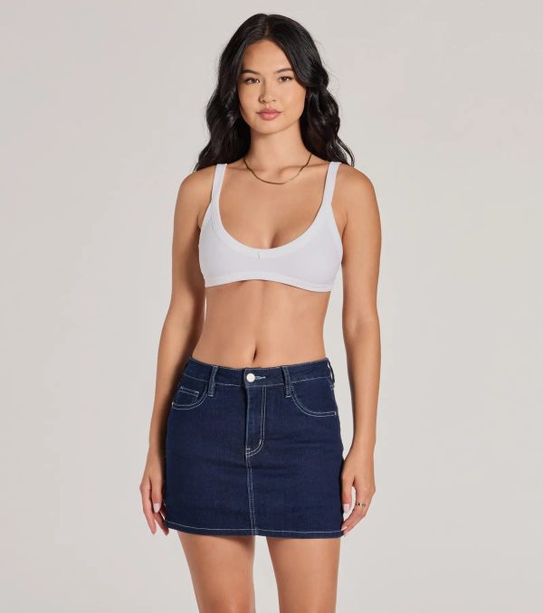 Admirable Aesthetic Mid-Rise Denim Skort - Image 5