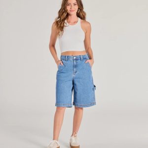 Latest Trend Mid-Rise Denim Jorts