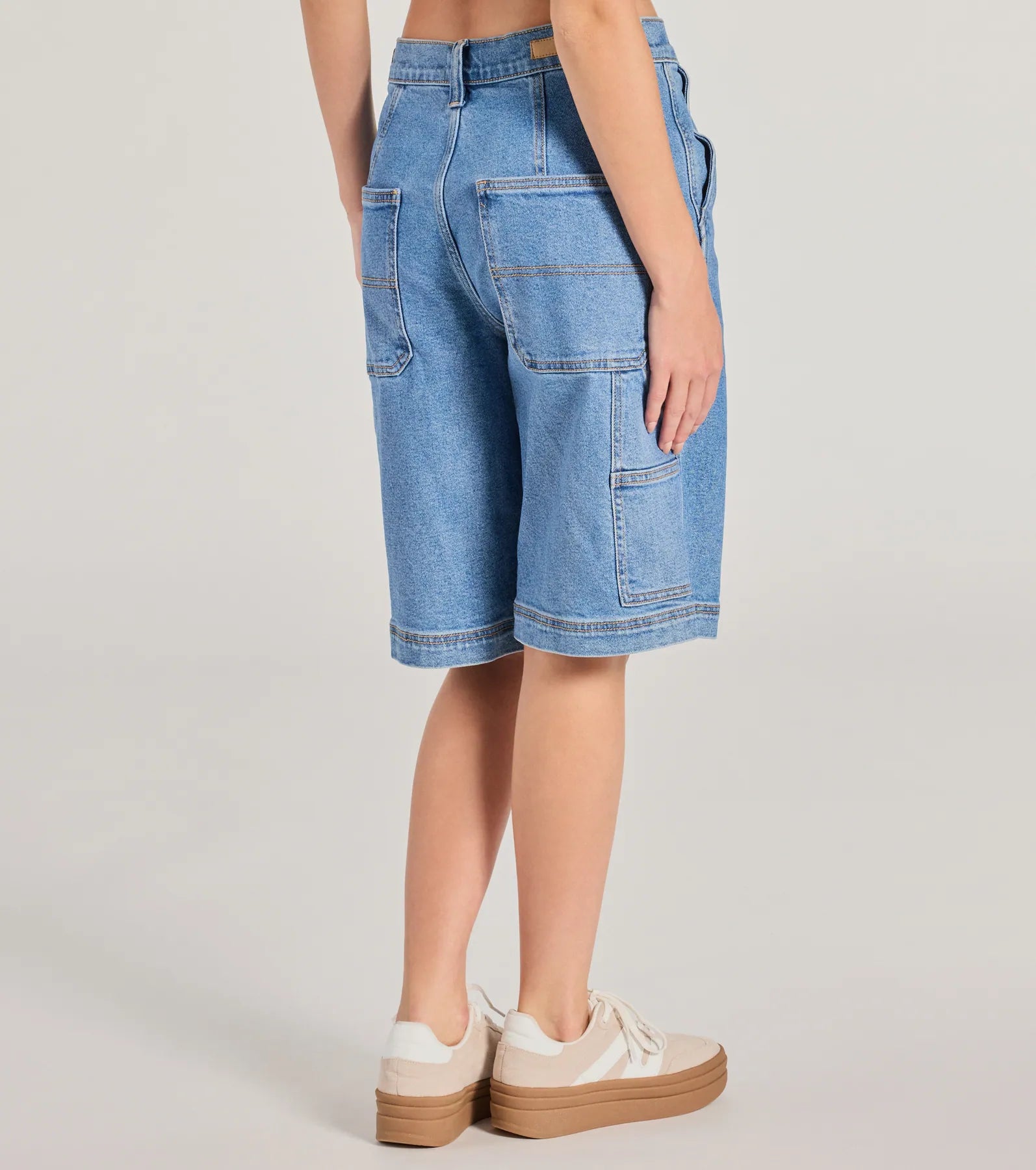 Latest Trend Mid-Rise Denim Jorts - Image 2