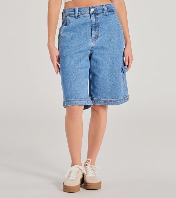 Latest Trend Mid-Rise Denim Jorts - Image 4