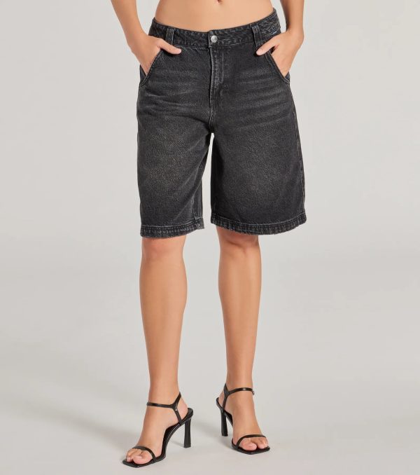 Born To Be Trendy Mid-Rise Denim Jorts - Image 4