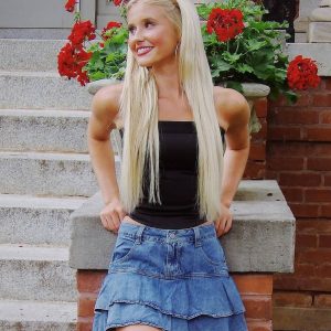Daylight Darling High-Rise Ruffled Denim Skort