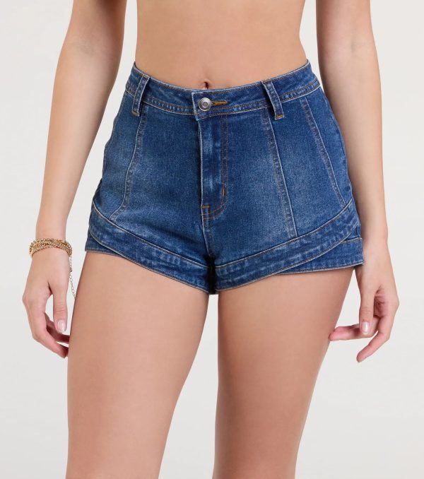 Crossed Over High-Rise Denim Shorts - Image 5