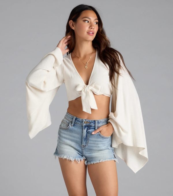 New Addiction Mid-Rise Fray Denim Shorts - Image 4