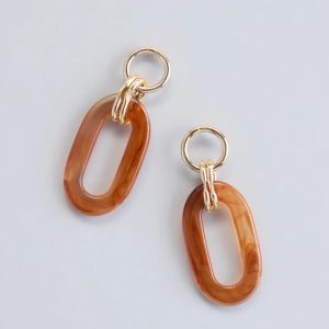 Contemporary Acetate Oval Hoop Earrings