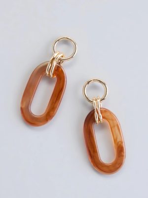 Contemporary Acetate Oval Hoop Earrings