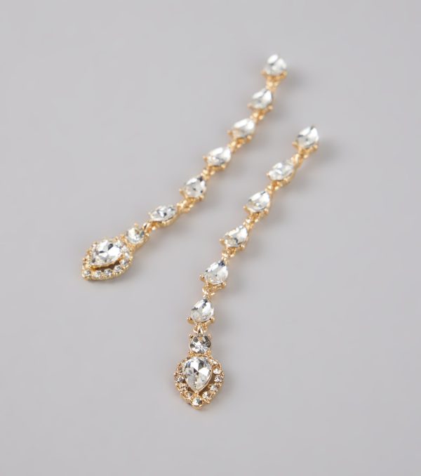 Cascading Glamour Rhinestone Earrings - Image 3