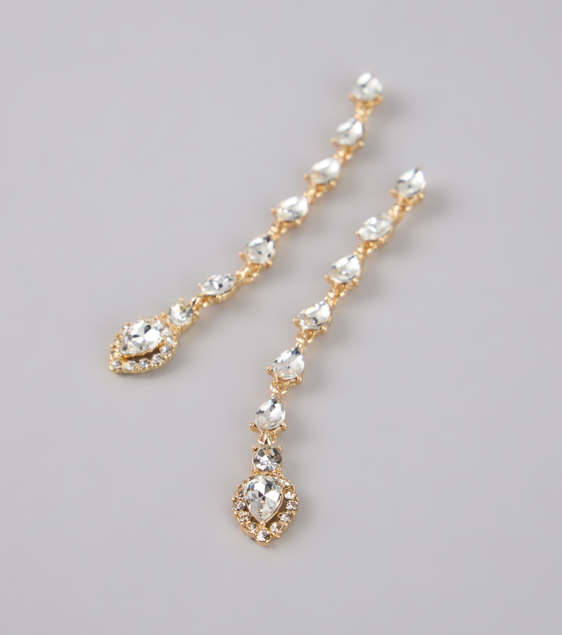 Cascading Glamour Rhinestone Earrings - Image 3