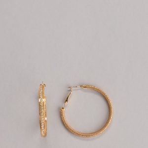 Classic Twist Rhinestone Hoop Earrings