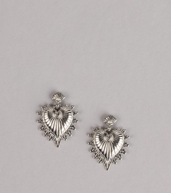 Burning Love Sacred Heart Earrings