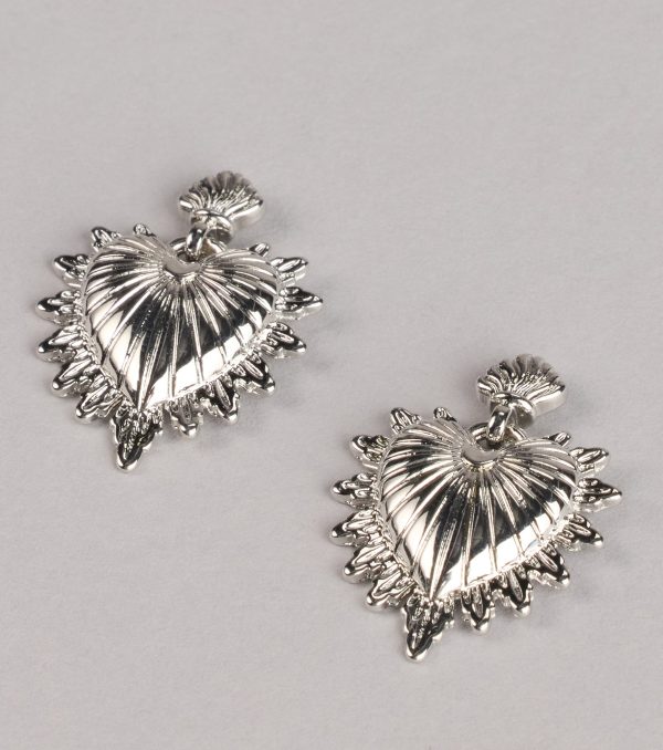 Burning Love Sacred Heart Earrings - Image 2