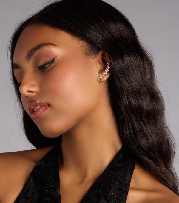 Starlit Spark Rhinestone Earrings - Image 2