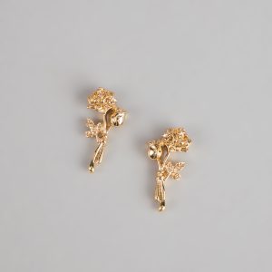 Gilded Garden Rose Stud Earrings