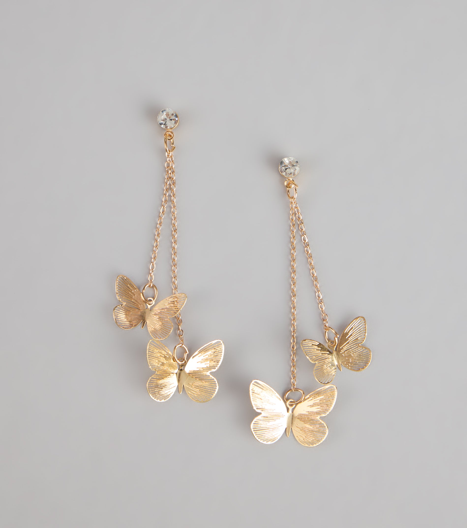 Soft Shine Butterfly Linear Earrings