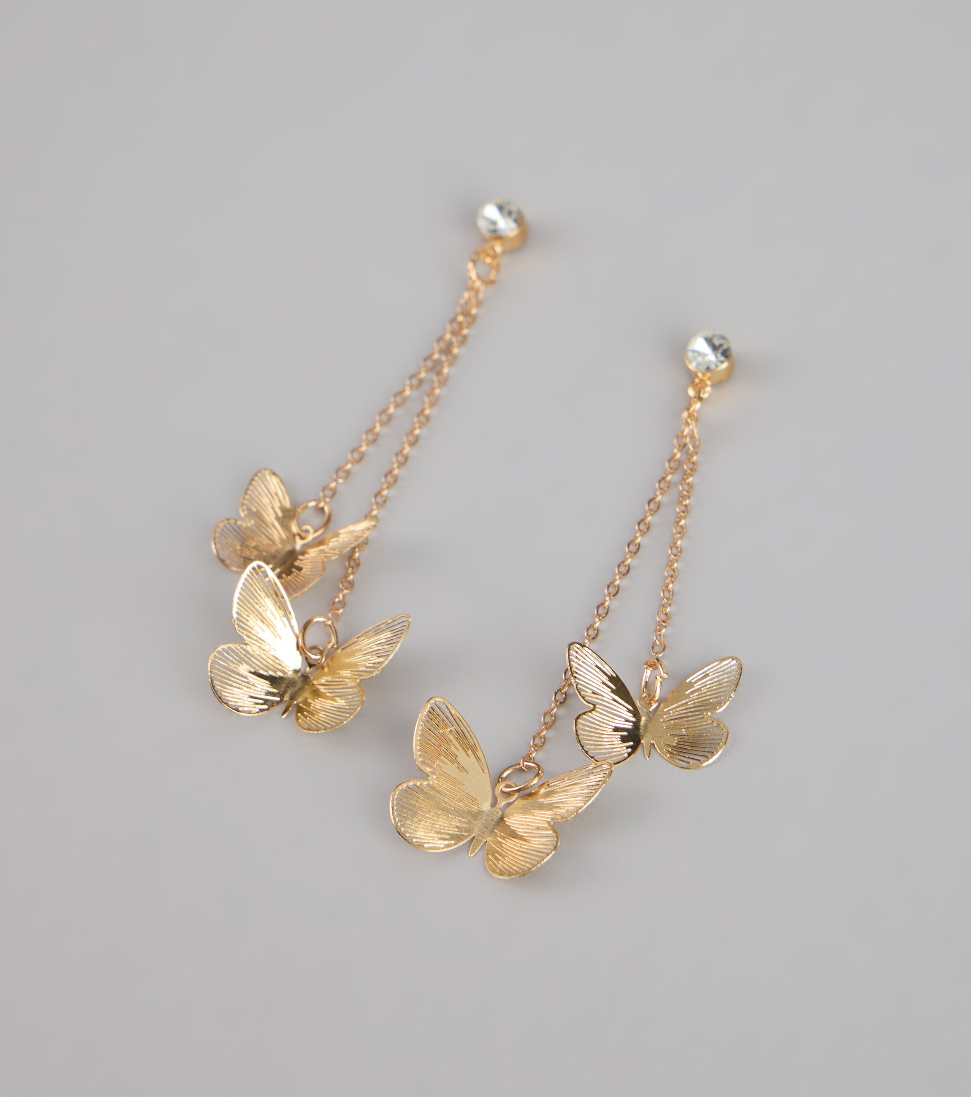 Soft Shine Butterfly Linear Earrings - Image 3
