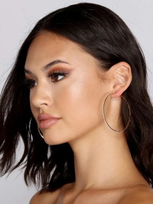 Stunning Sparkle Large Hoop Earrings