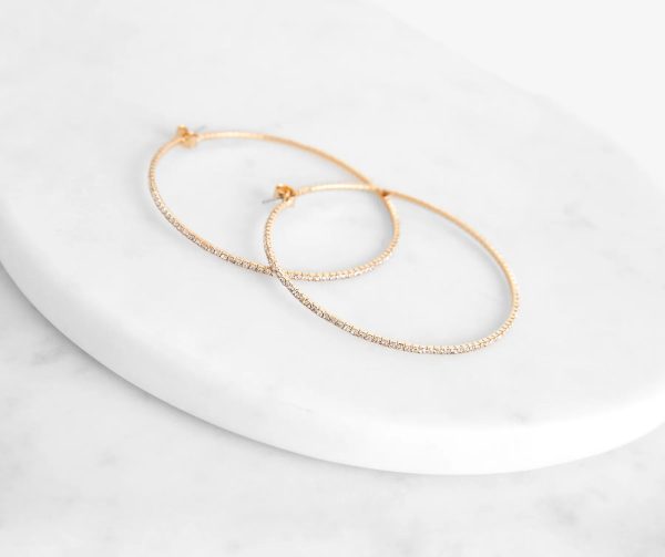 Stunning Sparkle Large Hoop Earrings - Image 2